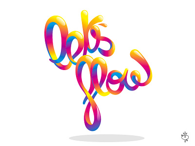 Letsflow fluor illustration lettering pop vectors