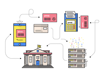 Donation App Concept Flowchart app flow icons illustration infographic ux