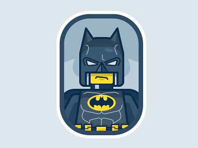 Batman comic icon illustration lego magnet sticker vector