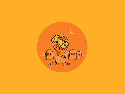 Stump design illustration orange