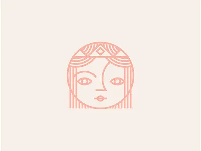Outtake character design female girl icon illustration lines logo mark symmetry vector