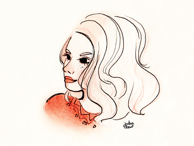 Lady dreadlock illustration ink inktober locks traditional art