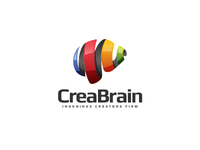 Creabrain artist brain brainstorm colorful creative creativity creator development genious media ribbon swirl