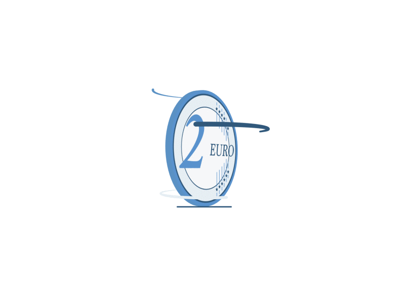 Spinning coin after effect animation blue coin elements 3d euro metaball money people spin spining splash
