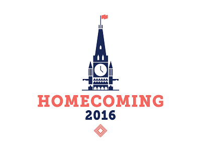 HOMECOMING 2016 design flag homecoming logo ottawa parliament peace tower word mark