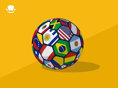 COPA America Excitement 3d ball flags football footy futbol soccer