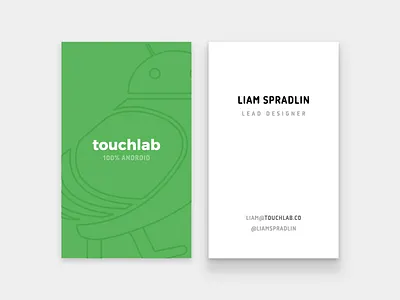 touchlab Business Cards android business card design networking physical print