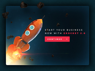 Rocket widget 3d button c4d concept design illustration lowpoly ui ux webdesign website widget