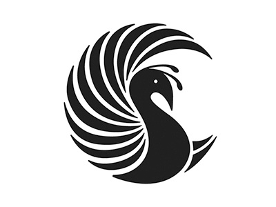 Cavalcade Black bird branding identity logo peacock