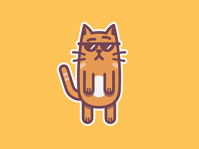 🐈🐈🐈 cat cute flat color illustration line magnet pun pussy sticker