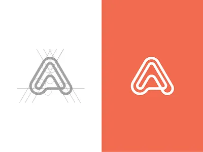 A Letter Grid a a logo a symbol alphabet app brand grid lettermark logo minimal monogram