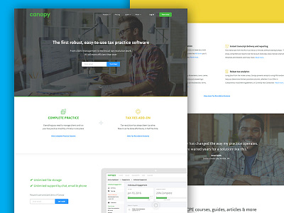 New homepage concept for Canopy b2b features home homepage saas tech website