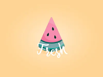 Fresh cute fresh fruit icon illustration illustrator pink tropical typography vector watermelon