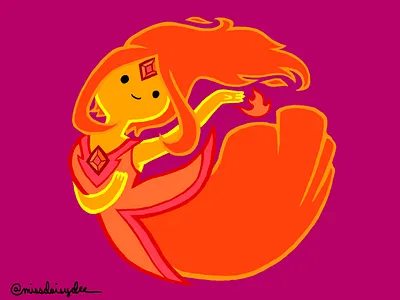 Flame Princess adventure time cartoon cartoon network digital art fire flame princess illustration orange pheobe photoshop princess purple
