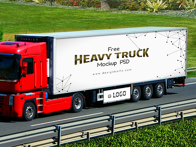 Free Heavy Truck Mockup PSD free psd freebie mockup psd psd truck truck mockup