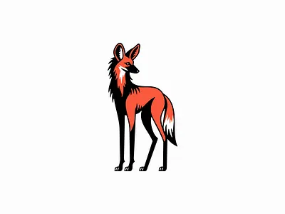 Maned Wolf Logo animal branding design emblem icon identity illustration logo maned mark nature orange outdoors red symbol vector wildlife wolf