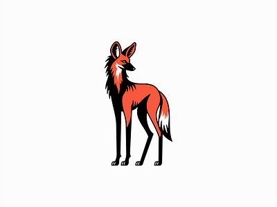 Maned Wolf Logo animal branding design emblem icon identity illustration logo maned mark nature orange outdoors red symbol vector wildlife wolf