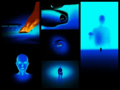 ADHD - Personal Project after effects animation art blue car dark digital art dribbble eye fire frame by frame ghost gif illustration loop mind motion graphics procreate rear view