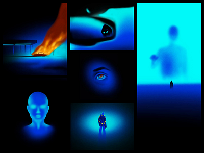 ADHD - Personal Project after effects animation art blue car dark digital art dribbble eye fire frame by frame ghost gif illustration loop mind motion graphics procreate rear view