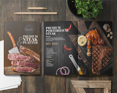 Menu Design for Premium Steak branding design graphic design illustration menu design vector