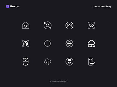 Technology - Uxercon Icon Library design figma icon illustration line icon saas tech technology ui ui icon uiux uxercon