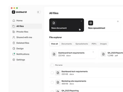 File manager — Untitled UI cards dropbox file management product design saas ui design user interface