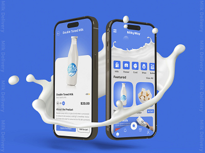 Milk Delivery App Design app design cloud sky cow milk dairy app e milk app fmcg fresh milk milk milk app milk app design milk brand milk delivery milk delivery app milk mobile app milk more app design milk website mobile ui uiux ux