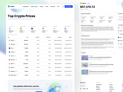 Cryptocurrency Prices - Crypto Market Overview bitcoin crypto crypto market crypto price crypto rates cryptocurrency defi figma framer framer template market market overview nocode template price sketch ui website template