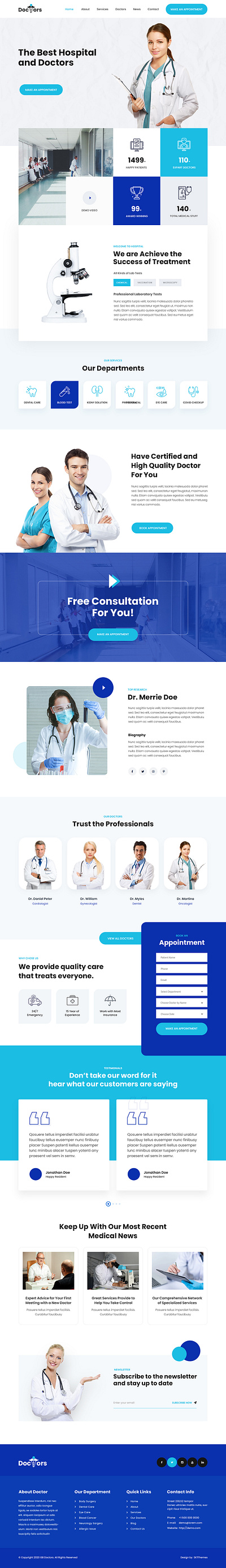 SKT GB Doctor – Free Medical Clinic WordPress Theme branding clinic design doctor illustration medical theme design website builder wordpress design wordpress development wordpress template wordpress theme