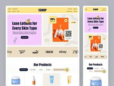 Beauty & Care Lotion E-Commerce beauty care best ecommerce lotion brand web design lotion e commerce lotion store ui mobile friendly responsive design skincare e commerce ui skincare store web design skincare website ui web design