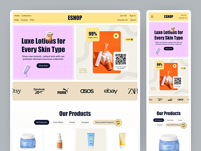 Beauty & Care Lotion E-Commerce beauty care best ecommerce lotion brand web design lotion e commerce lotion store ui mobile friendly responsive design skincare e commerce ui skincare store web design skincare website ui web design