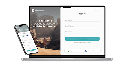WANDERLUST - Sign Up page (UI daily challenge #1)