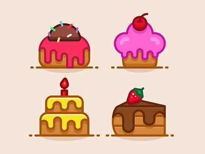 Dessert Combination cake candle candy cherry chocolate cream dessert strawberry sweaty vicky