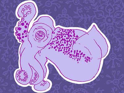 Hawaiian Bobtail Squid buttonfrog magnet purple sea creatures squid sticker stickermule