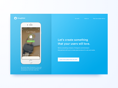 Thoughtbot.com Iterations ios landing page marketing site portfolio redesign thoughtbot tile