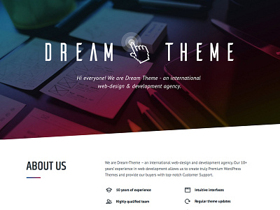 Dream-Theme's official website dream theme premium themes the7 themeforest web design agency web design studio wordpress