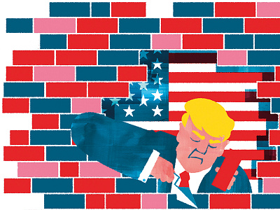 Small hands, art blue character drawing face illustration illustrator photoshop pink politics red wip