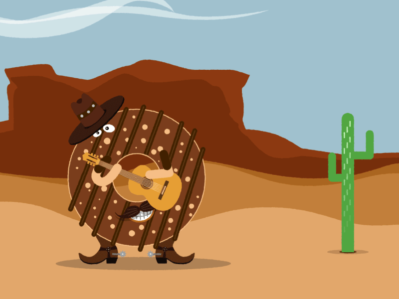 Donut america cowboy donut guitar