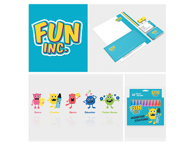 FUN inc. branding fun kids monster packaging stationery toys