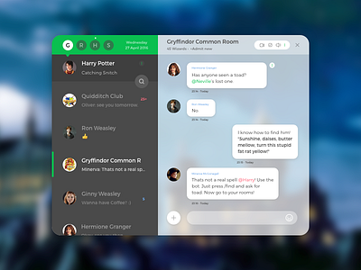 If Harry Potter was on Flock chatapp concept flockapp flockchat ui ux workchat