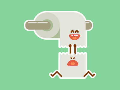 Hang in there Jimmy! cute happy illustrator sticker toilet toilet paper