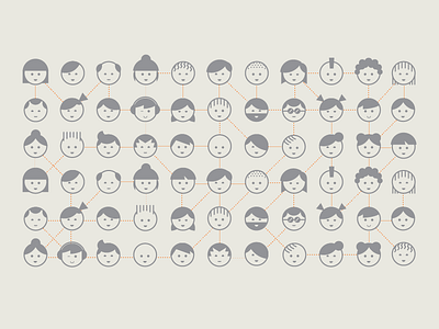 Faces characters geometric illustration vector