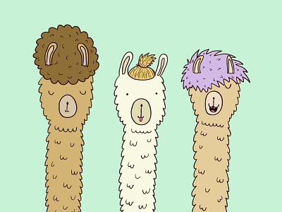 National Hairstylist Appreciation Day character cute hairstyle illustration llama