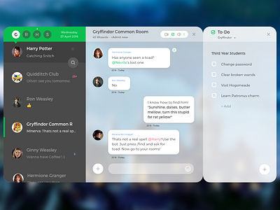 If Harry Potter was on Flock chatapp concept flockapp flockchat ui ux workchat