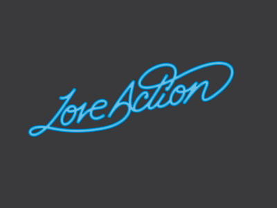 a little cursive blue cursive lettering ligature neon