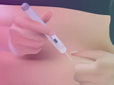 Self Administration illustration injection pharmaceutical stomach