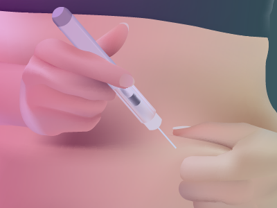 Self Administration illustration injection pharmaceutical stomach