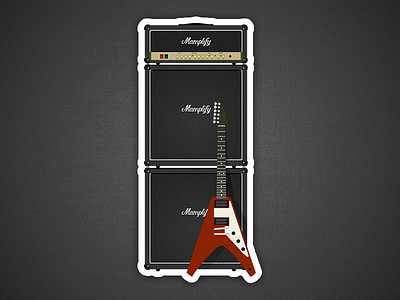 Amp Stack and V - Fridge magnet design amp amplifier flying v guitar magnet stickermule