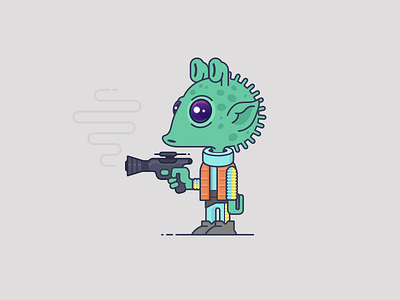 Happy Alien Day! alien character character design design flat greedo illustration lasergun mascot photoshop star wars vector