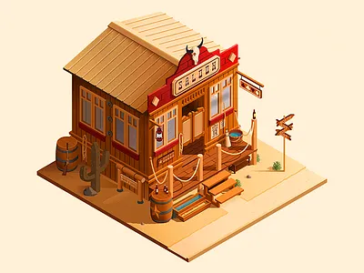 Wild Wild West Part 2 cowboy illustration illustrator saloon vector